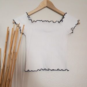 ZARA Off the Shoulder Crop Tee